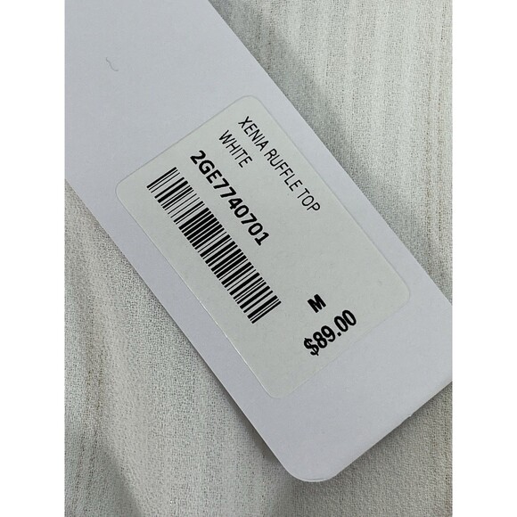 NWT Soft Surroundings Xenia Ruffle Top Sz Med White & Gold Metallic Thread Party - Picture 6 of 13